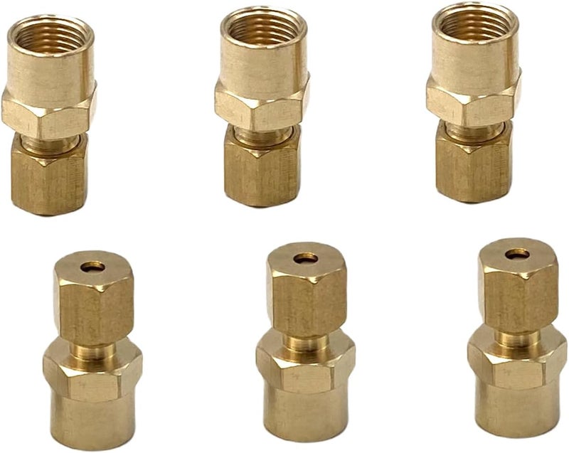 Bumugufu 6 Pcs 1/8" OD x 1/8" NPT Female Compression Union Connector, 1/8 Inch NPT Female to 1/8" OD Straight Coupling Adapter for Oil, Gas, and Non-potable Water - Image 5