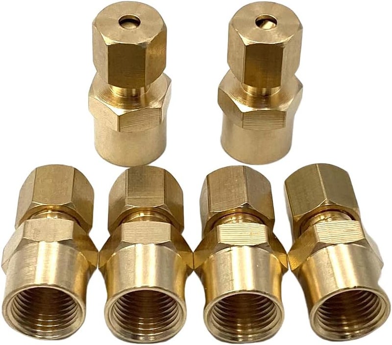 Bumugufu 6 Pcs 1/8" OD x 1/8" NPT Female Compression Union Connector, 1/8 Inch NPT Female to 1/8" OD Straight Coupling Adapter for Oil, Gas, and Non-potable Water - Image 3