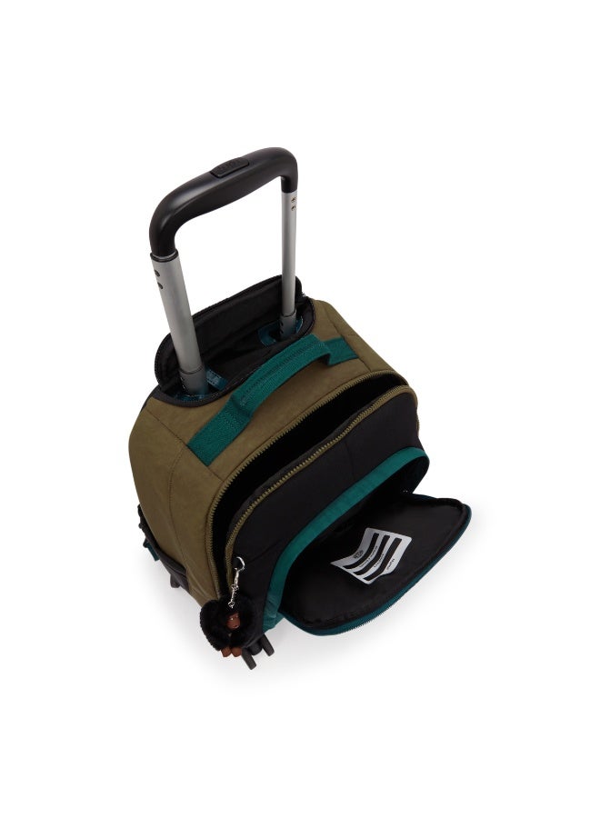 kipling New Zea Kids' Large Wheeled Backpack with Laptop Protection Black Khaki Block - Image 3