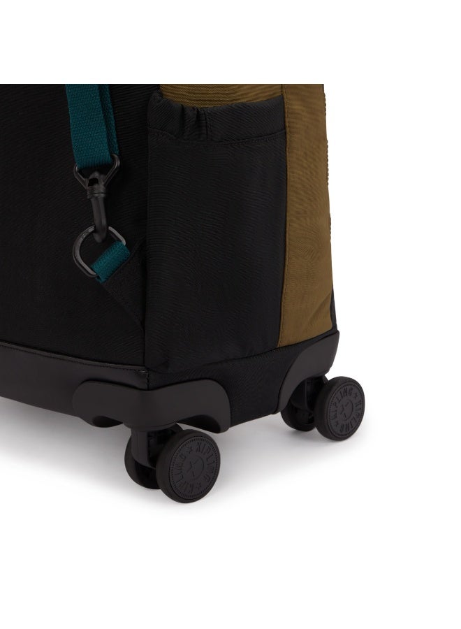 kipling New Zea Kids' Large Wheeled Backpack with Laptop Protection Black Khaki Block - Image 5