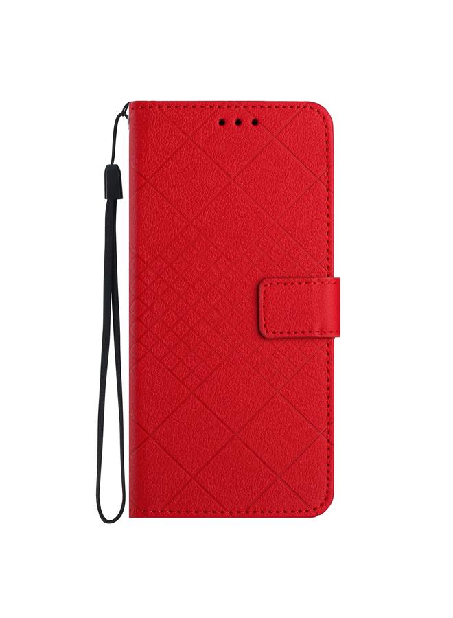 S-TOP Case For Honor X6a Rhombic Grid Texture Leather Phone Case - Image 2