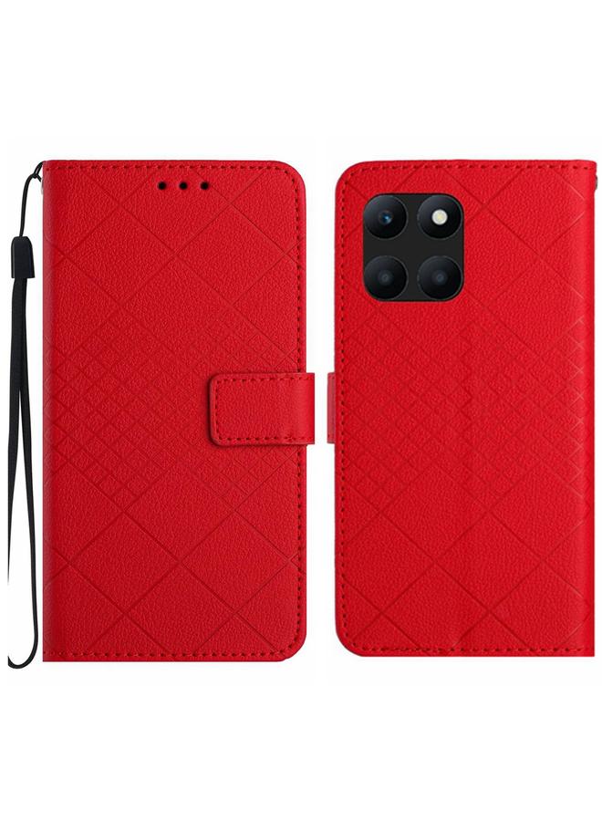 S-TOP Case For Honor X6a Rhombic Grid Texture Leather Phone Case - Image 1