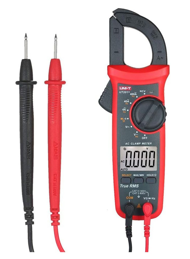 UNI-T UT201+ Digital Clamp Multimeter True RMS Clamp Meter DC/AC Current Voltage Meter NCV AC Current Diode Resistance Clamp r - Image 1