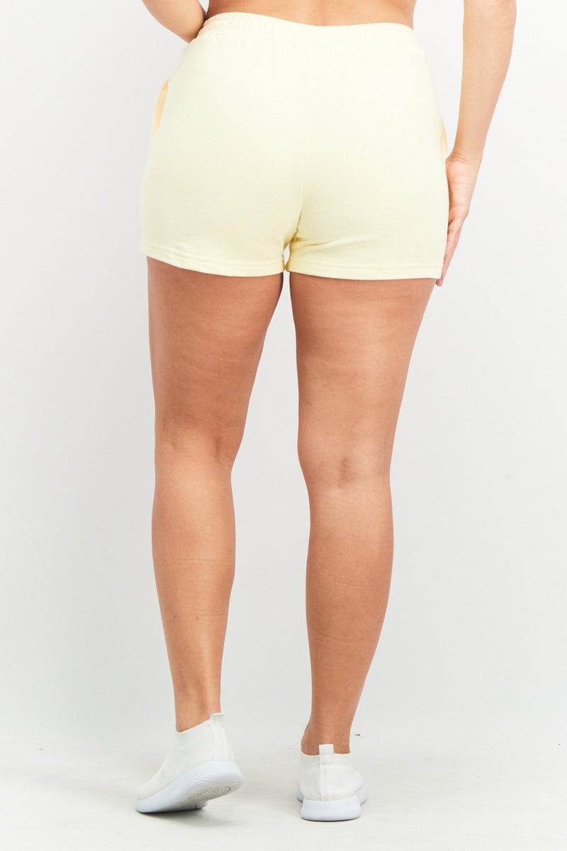 Ocean Pacific Women Relaxed Fit Graphic Shorts, Pastel Yellow - Image 4