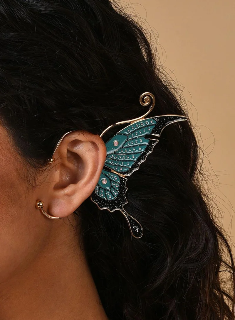 سوهي Blue Contemporary Ear Artificial Cuff Earring Jewellery