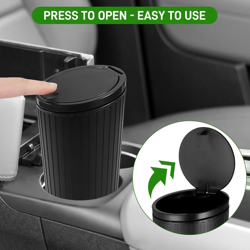 Yimomoyi 2 Pack Mini Car Trash Can with Lid and 4 Roll Trash Bags - Image 4