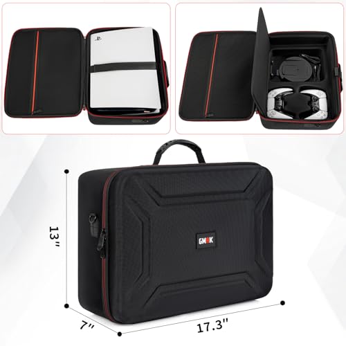 GMAK Hard Shell Carrying Case for PS5, Protective Case Travel Bags Compatible with Playstation 5, DualSense Controllers, Base, Cords and Other Accessories, EVA Storage Bag with Shoulder for PS5, Black - Image 5