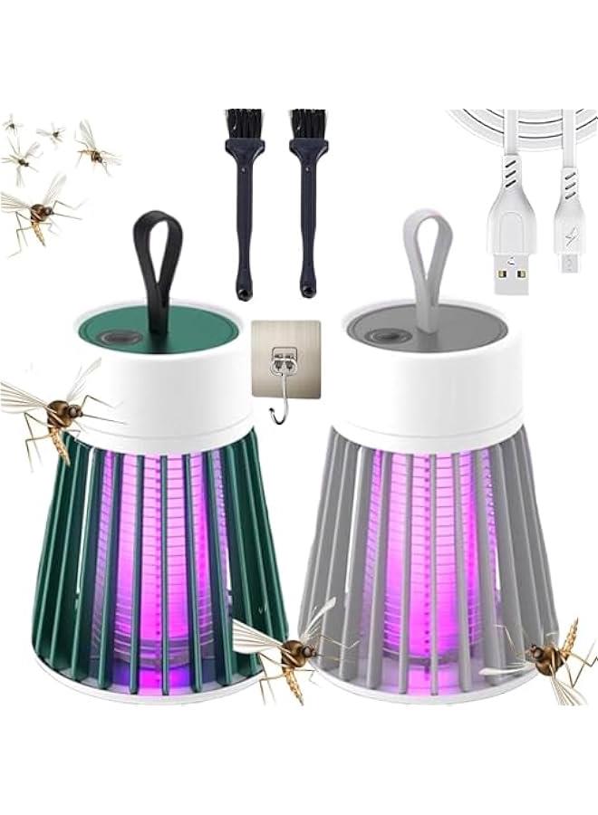 Generic Mozzguard - Mozz Guard Mosquito Zapper, USB Rechargeable, Buzzbug Lantern, Waterproof Mosquito Repellent Lamp for Camping, Gardens, Indoor (Green+Grey)  - Image 1