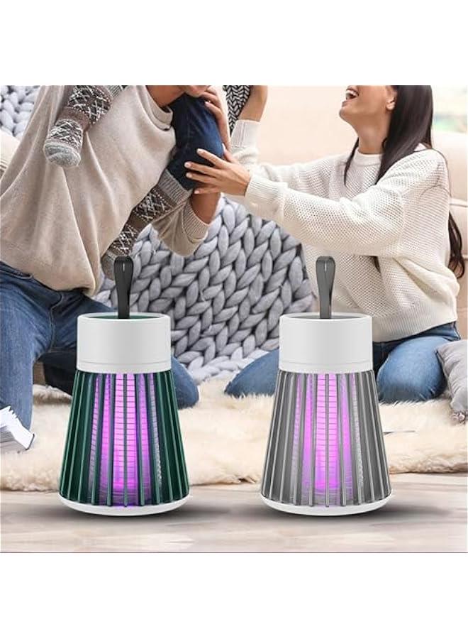 Generic Mozzguard - Mozz Guard Mosquito Zapper, USB Rechargeable, Buzzbug Lantern, Waterproof Mosquito Repellent Lamp for Camping, Gardens, Indoor (Green+Grey)  - Image 2