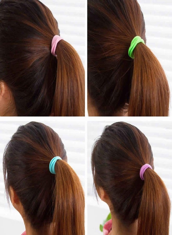 HRBS Hair Ties/Rubber Bands for Girls/Women/Ladies - Multi Colors- Random Designs Rubber Bands for Ponytail, Chutiya, Hair Tieups, Hair Designs, Hair Ponytails, Long Hairs Rubber Band- Pack of 5 - Image 2