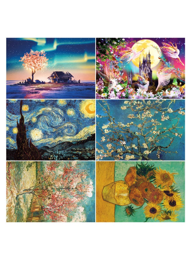 Adult Mini Puzzle Tube Pocket Small 234 Pieces Van Gogh World Famous Landscape Scenery Toy-Color:White. - Image 3