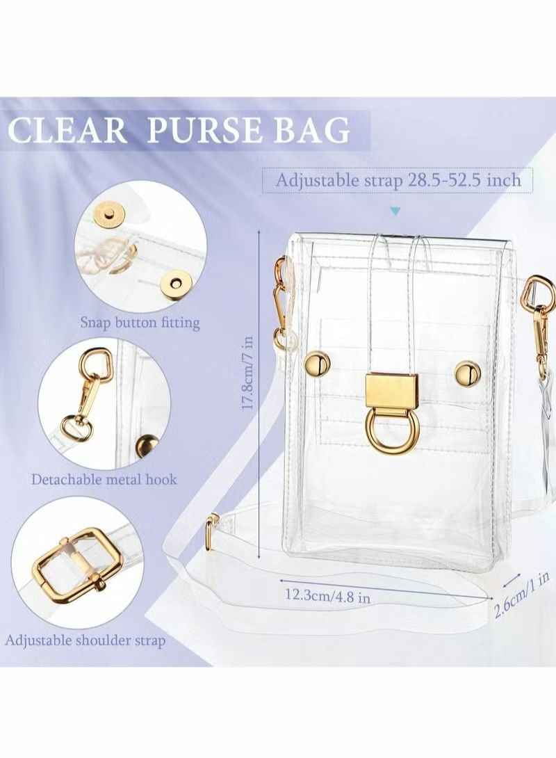 Generic 1 PCS Clear Purse for Woman Clear Crossbody Bag Stadium Approved with Inner Pocket and Adjustable Shoulder Strap Transparent Purse Bag - Image 2