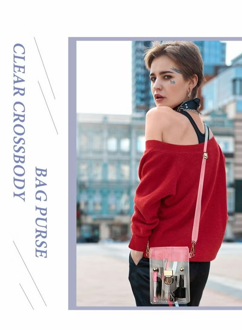 Generic 1 PCS Clear Purse for Woman Clear Crossbody Bag Stadium Approved with Inner Pocket and Adjustable Shoulder Strap Transparent Purse Bag - Image 4