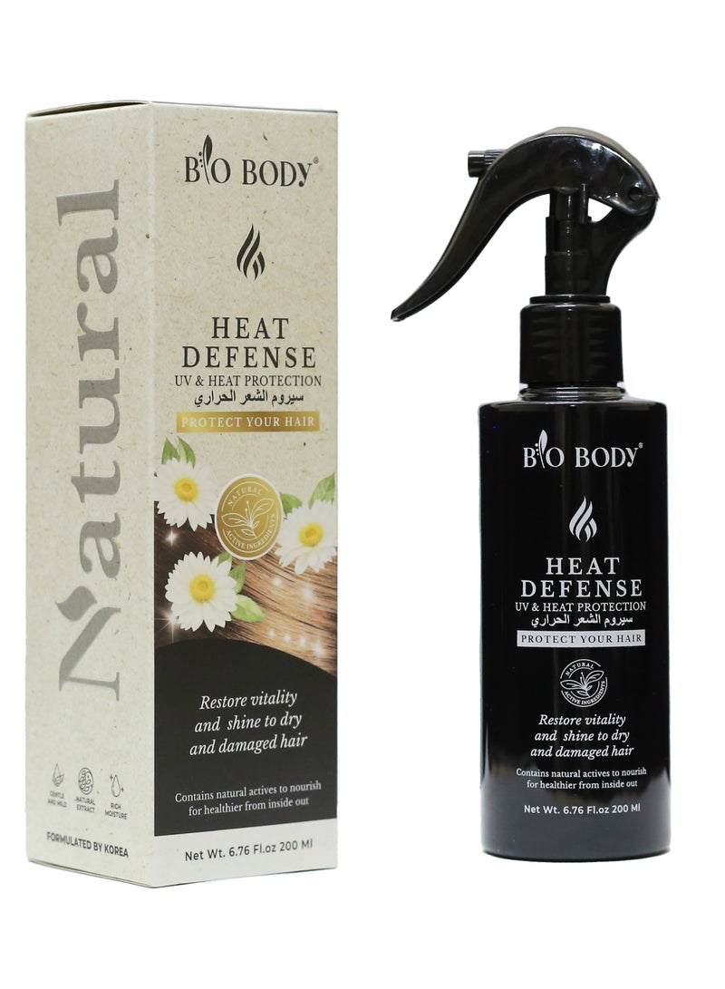 bio-body Heat Defense Hair Serum - UV & Heat Protection 200ML - Image 1