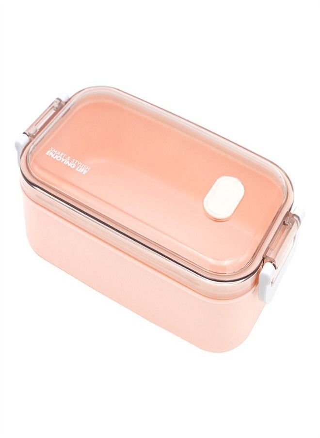 Loquat 800ML Single Layer Microwave Oven Solid Color Lunch Box Pink 