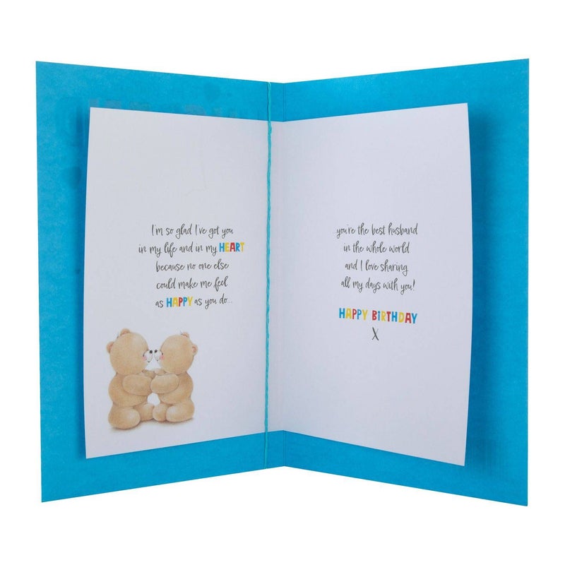 Hallmark Forever Friends Bears Hugs To My Brilliant Husband Birthday Greeting Card (15.9 x 22.8 cm) - Image 2