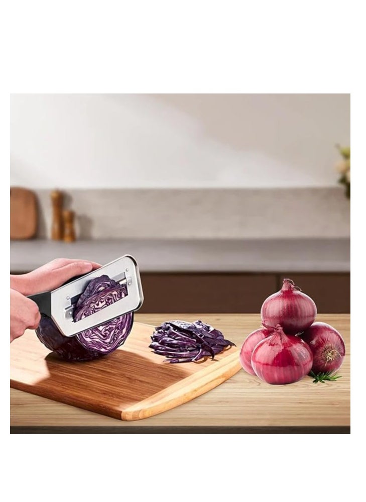 Spaceshoop Cabbage Shredder Kitchen Grater Slicer Stainless Steel Knife Fruit Chopper Grater for Kitchen Shredder for Cabbage Cutter - Red Cabbage Shredder for Cabbage Slaw Chopper Knife  - Image 2