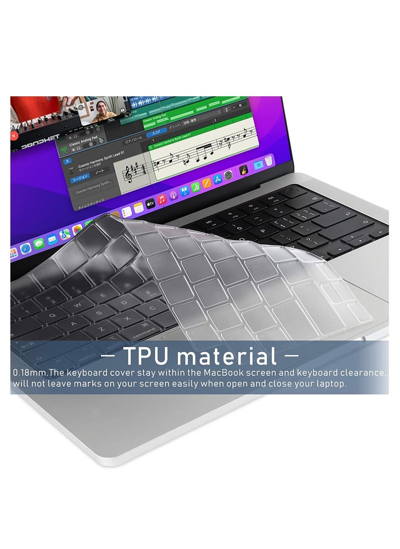 Generic - غطاء لوحة مفاتيح شفاف من مادة TPU متوافق مع هاتف Huawei Matebook X Pro 2022 (14.2 بوصة)/ Matebook 16s/ 14s/ 13s وHuawei Matebook D14 2023، غطاء حماية رفيع للغاية ولوحة مفاتيح - Image 1