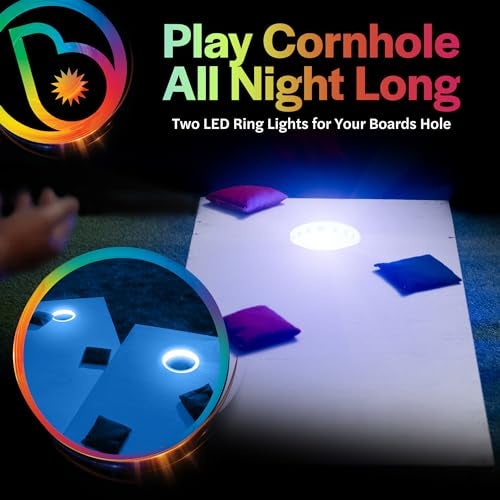 Brightz Cornhole Lights 2-Pack - Cornhole Board Lights Patriotic USA American Flag Design - Cornhole Accessories for Fourth of July 4th Games Memorial Day Activities - Backyard Games for Adults - Image 2