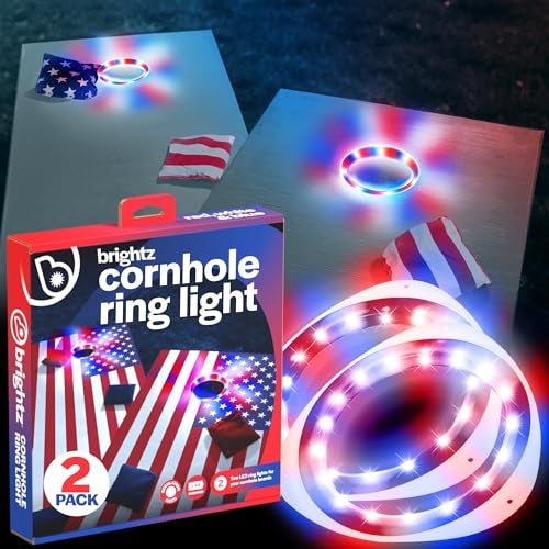 Brightz Cornhole Lights 2-Pack - Cornhole Board Lights Patriotic USA American Flag Design - Cornhole Accessories for Fourth of July 4th Games Memorial Day Activities - Backyard Games for Adults - Image 1
