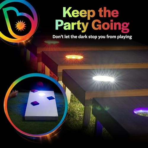 Brightz Cornhole Lights 2-Pack - Cornhole Board Lights Patriotic USA American Flag Design - Cornhole Accessories for Fourth of July 4th Games Memorial Day Activities - Backyard Games for Adults - Image 4
