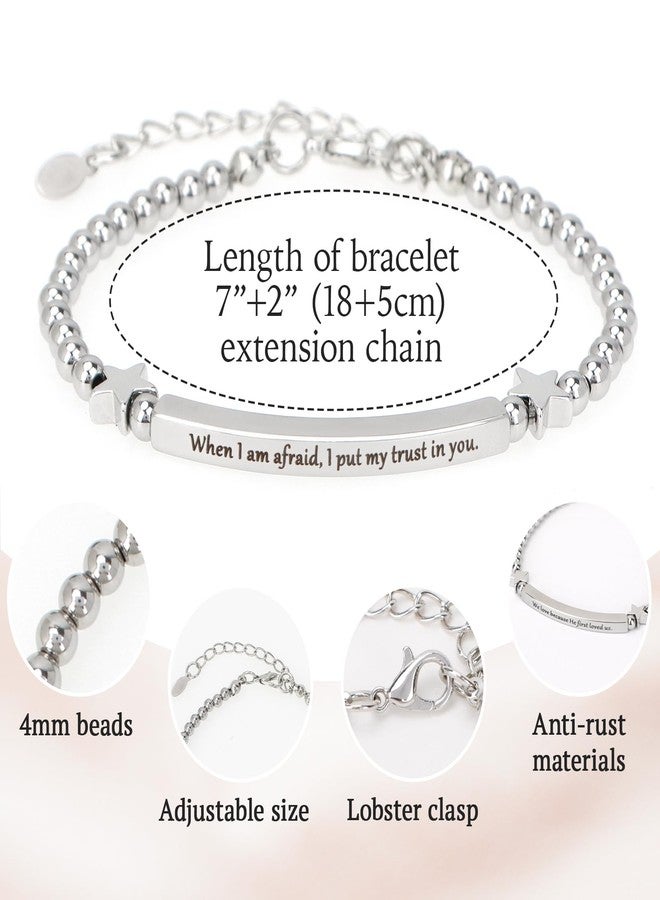 kilofly Set of 3 Bible Verse Bracelet Christian Unique Religious Gift for Women - Love - Image 4