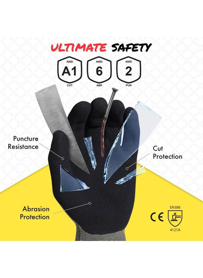 Quest Protective Apparel Powered By Kyorene- Cut Resistant Gloves - Protective Work Gloves - Working Gloves with GRAPHENE Grip (12, Extra Large) - Image 5