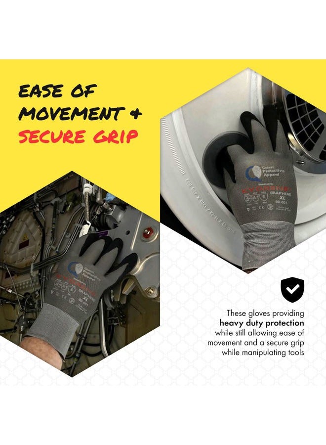 Quest Protective Apparel Powered By Kyorene- Cut Resistant Gloves - Protective Work Gloves - Working Gloves with GRAPHENE Grip (12, Extra Large) - Image 4