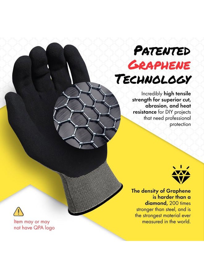 Quest Protective Apparel Powered By Kyorene- Cut Resistant Gloves - Protective Work Gloves - Working Gloves with GRAPHENE Grip (12, Extra Large) - Image 3