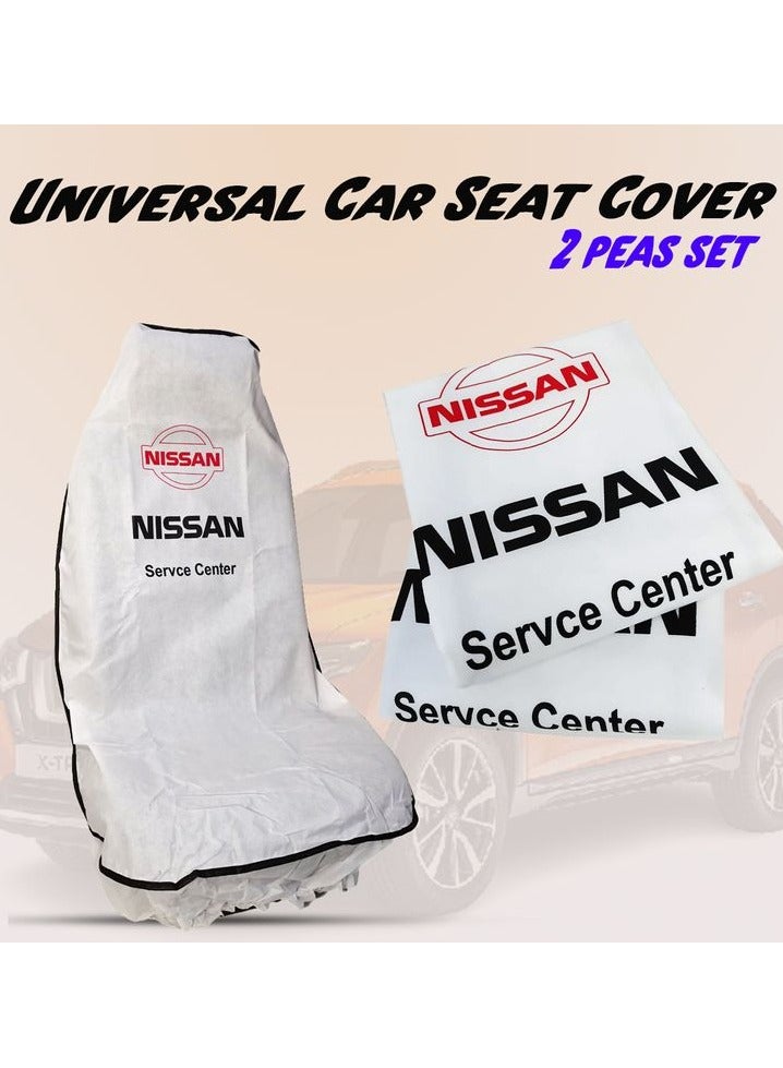 Nissan Universal Car Seat Dust Dirt Protection Cover, Extra Protection For Your Seat 2 Pieces Set, Car Seat Cover White - Image 3
