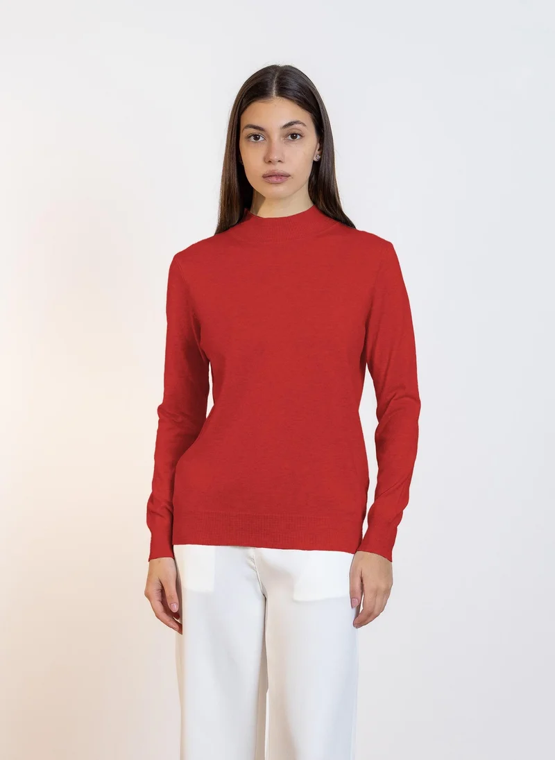 SHAPES HIGH NECK KNITTED TOP
