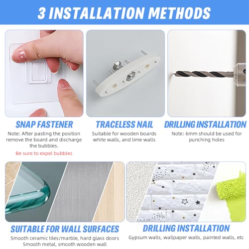 Serplex® DIY Assembly Pegboard Kit, 11.8'' Square Wall Pegboards Wall Organizer Pegboards with Storage Box & Shelf, Hooks, Space Saving Wall Pegboard Organizer for Tools, Gadget, Stationeries - Image 3