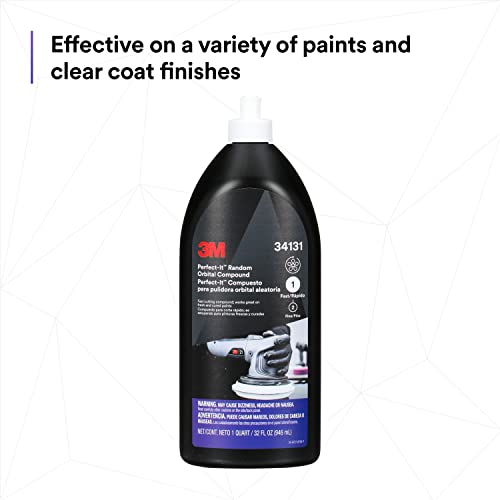 3M Perfect-It Random Orbital Compound, 34131, 1 quart, Fast Cutting Compound for Automotive Buffing & Polishing - Image 3