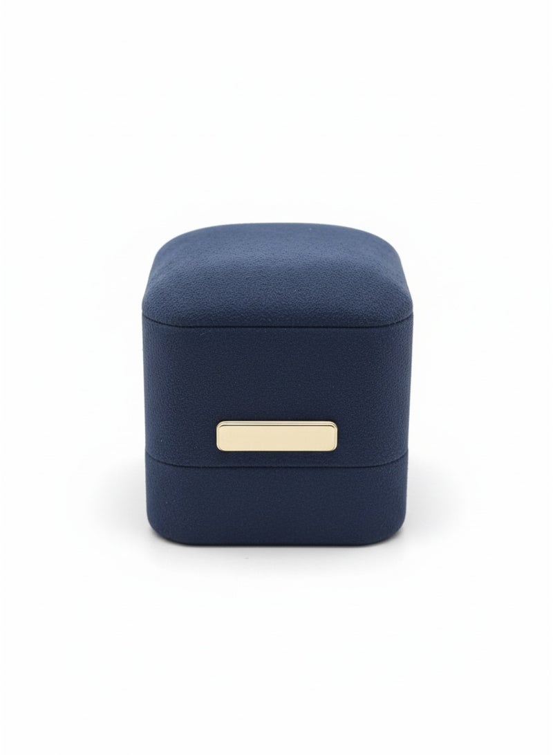 Al Seraj Luxury Blue Ring Box with Super Suede Finish – Jewelry Gift Box for Engagement, Proposal, Wedding – 6.3x6.3x5.8 cm - Image 5