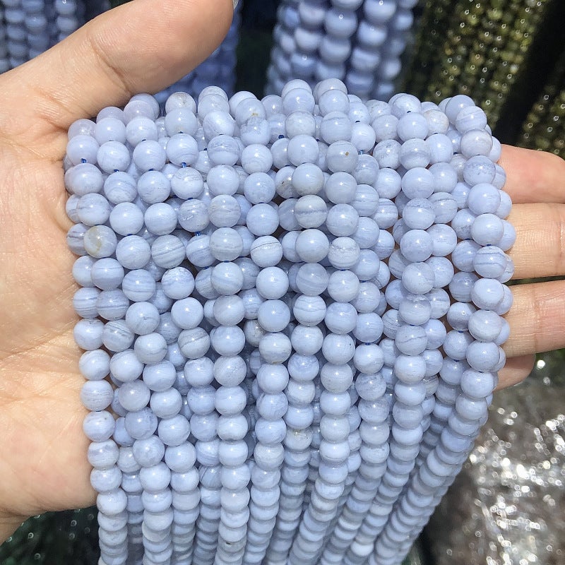 Natural Purple Agate Loose Beads Round Stone for DIY Jewelry Making - Image 1