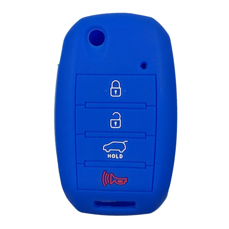 Coolbestda Silicone 4button Flip Folding Key Fob Cover Keyless Remote Case Holder Protector Holder for Kia Sorento Sportage Rio Soul Forte Optima Carens Blue Not Fit Smart Key Fob