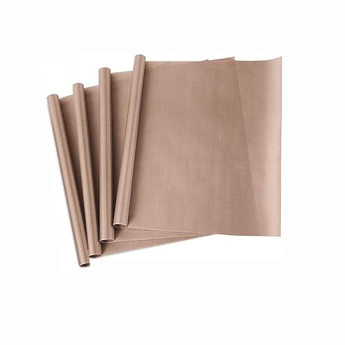 Hian 4-Pack PTFE Teflon Sheets – Non-Stick, Reusable, Heat-Resistant for Heat Press, Baking & Cooking – Ideal for Akki Roti, Obbattu, Holige, Chapati & Puran Poli (Brown Color, Pack of 4) - Image 1