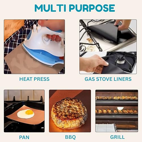 Hian 4-Pack PTFE Teflon Sheets – Non-Stick, Reusable, Heat-Resistant for Heat Press, Baking & Cooking – Ideal for Akki Roti, Obbattu, Holige, Chapati & Puran Poli (Brown Color, Pack of 4) - Image 2