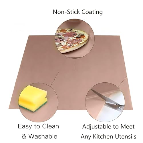 Hian 4-Pack PTFE Teflon Sheets – Non-Stick, Reusable, Heat-Resistant for Heat Press, Baking & Cooking – Ideal for Akki Roti, Obbattu, Holige, Chapati & Puran Poli (Brown Color, Pack of 4) - Image 4