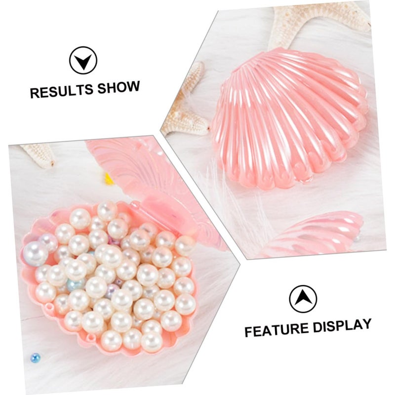Pink Artificial Shell Pearl Storage Box Desktop Decoration Photography Props - Image 4
