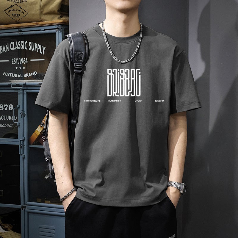 Heavyweight Short-Sleeve T-Shirt for Men, Summer Ins Hong Kong Style, Loose Couple Outfit, Trendy Versatile Half-Sleeve Top - Image 4
