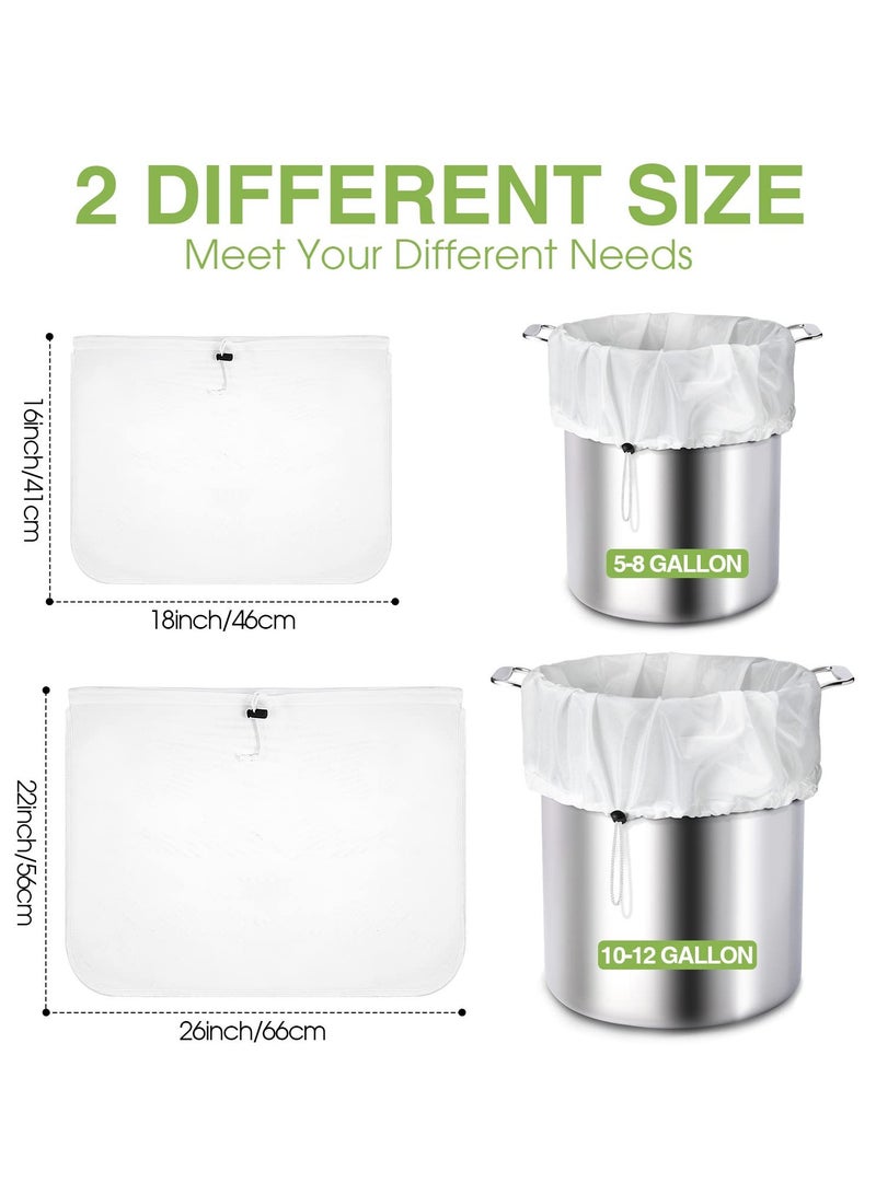 SOLARAE 4 Pack Brew Bags Reusable 250 Micrometer Straining Bag Brew Bag Brew in a Bag Fine Mesh Bag Strainer Bag White Wine Making Supplies Drawstring Cheese Cloth Bag for Beer Wine, 22 x 26, 16 x 18 Inch - Image 5