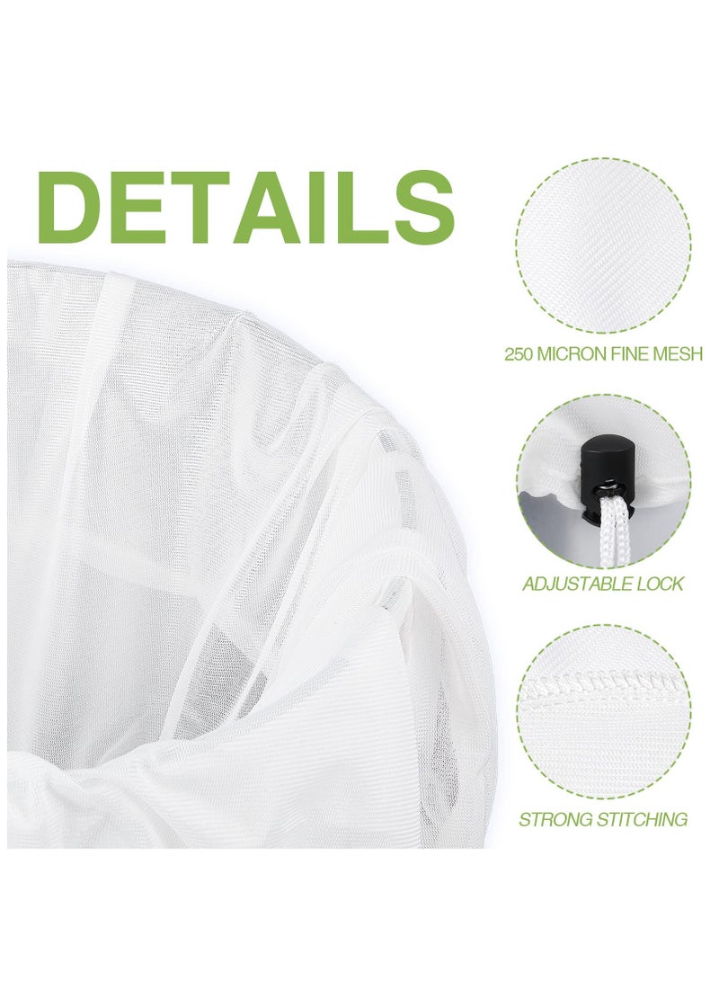 SOLARAE 4 Pack Brew Bags Reusable 250 Micrometer Straining Bag Brew Bag Brew in a Bag Fine Mesh Bag Strainer Bag White Wine Making Supplies Drawstring Cheese Cloth Bag for Beer Wine, 22 x 26, 16 x 18 Inch - Image 3