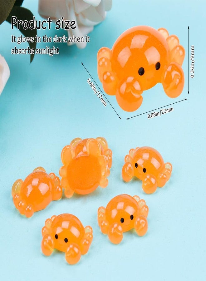 Comidox 24Pcs Cute Mini Resin Crabs Glow in The Dark Crab Figurines Bulk for Crafts Marine Animal Decor for Moss Landscapes DIY Projects Desktop Ornaments - Image 3