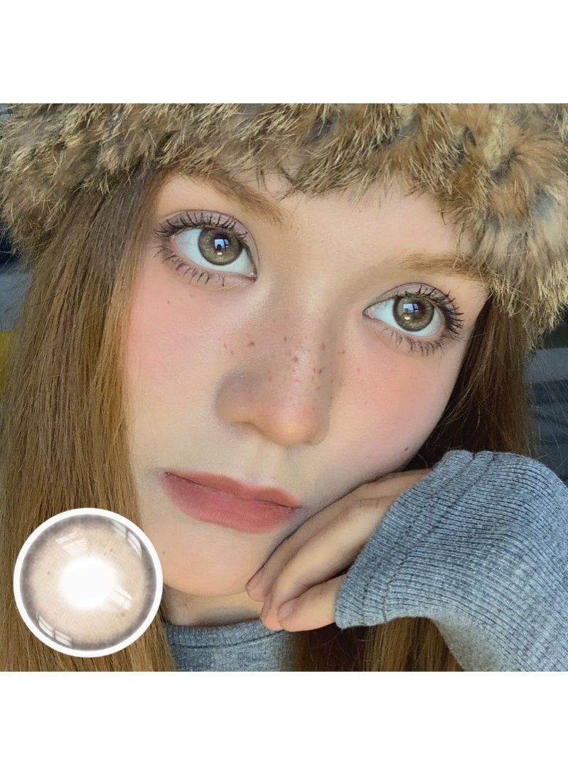 ARUWA عدسات ملونة بنية من Arctic Ice، عدسات لاصقة تجميلية للجنسين، عدسات طبيعية عصرية، عدسات لينة تحتوي على 40% ماء، قطر العدسة 14.2 مم - Image 2