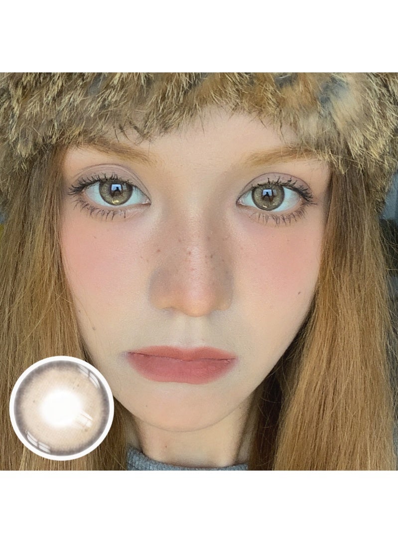 ARUWA عدسات ملونة بنية من Arctic Ice، عدسات لاصقة تجميلية للجنسين، عدسات طبيعية عصرية، عدسات لينة تحتوي على 40% ماء، قطر العدسة 14.2 مم - Image 1