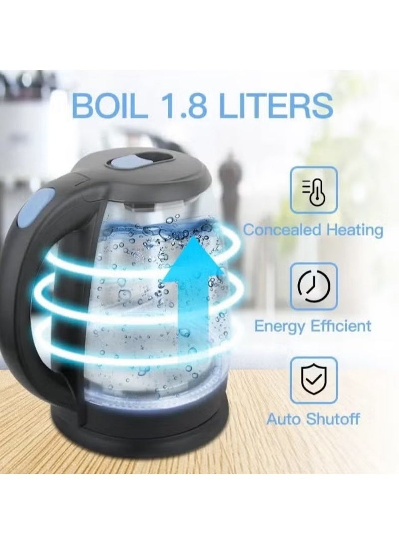 دينكس غلاية كهربائية زجاجية سريعة الغليان سعة 1.8 لتر وقوة 1500 وات - Image 4