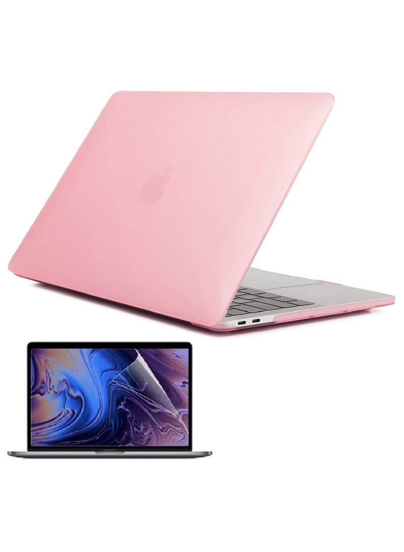 Hard Shell Case and Screen Protector Compatible with MacBook Pro 16-Inch Model: A2141 (MVVJ2xx/A, MVVK2xx/A, MVVL2xx/A, MVVM2xx/A) Retina Display with Touch Bar Touch ID, Pink - Image 1