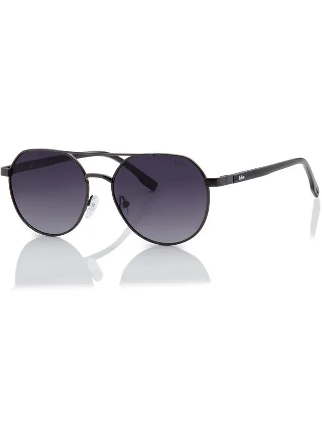 لي كوبر Polarized Sunglasses Gun Frame Gradient Grey Mirror Lens 56mm  - LC1206C02