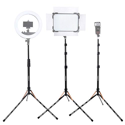 FOSOTO 75in Fold Video Tripod Light Stand Super Lightweight Compact for Speedlight, Flash, Umbrella, Softbox, Filming Product Portrait Shooting Lighting Stand - Image 2